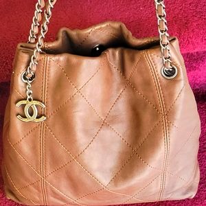 Vintage Chanel Sac Class Rabat Bag In Brown